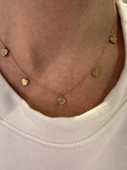 Diamond Heart Dangle Necklace