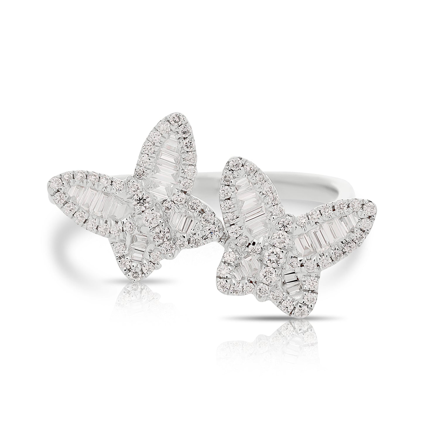 Two Petite Diamond Butterfly Ring