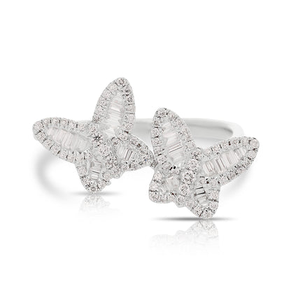 Two Petite Diamond Butterfly Ring