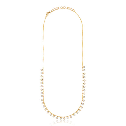 Diamond Bezel Set Ball Charm Necklace