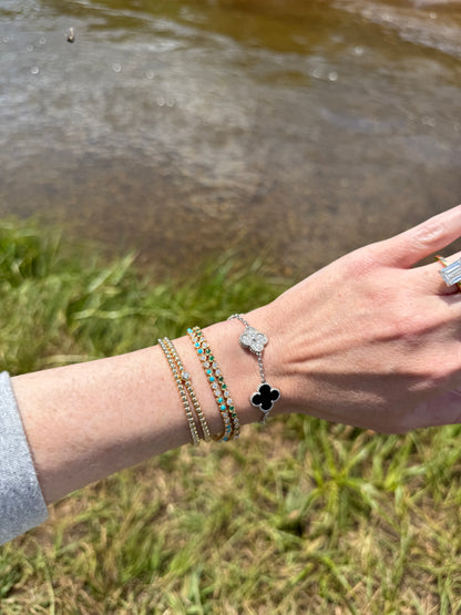 Petite Heart Emerald and Diamond Bracelet