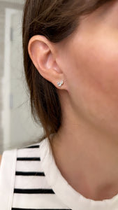 Toi Et Moi Diamond and Aquamarine Birthstone Stud Earrings - Two