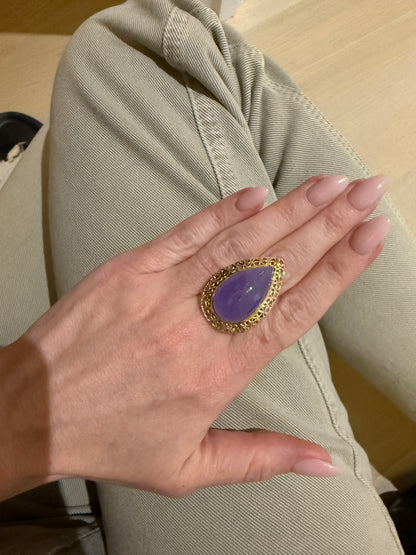 Estate Lavender Jade Antique Ring