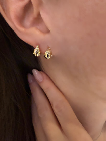 Petite Diamond Chubby Tear Drop Earrings