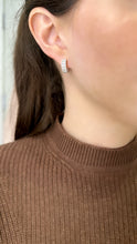 Load image into Gallery viewer, Three Row Diamond Huggie Earrings