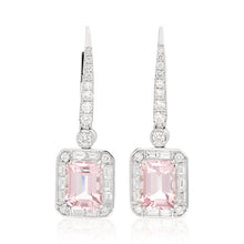 Load image into Gallery viewer, Pink Morganite and Diamond Hanging Earrings