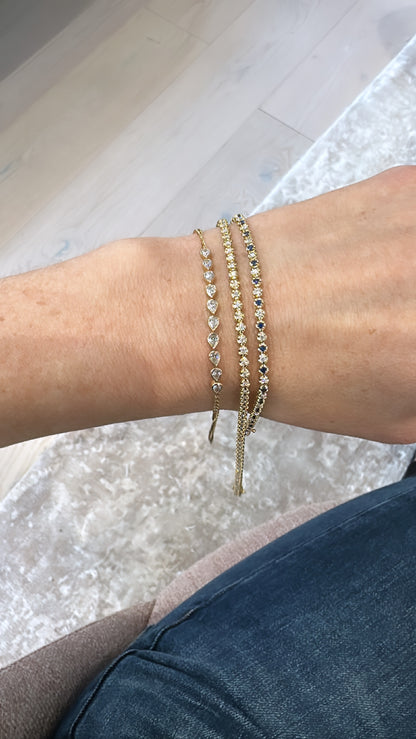 East West Diamond Pear Bracelet