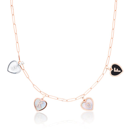 Initial Heart Charm Necklace
