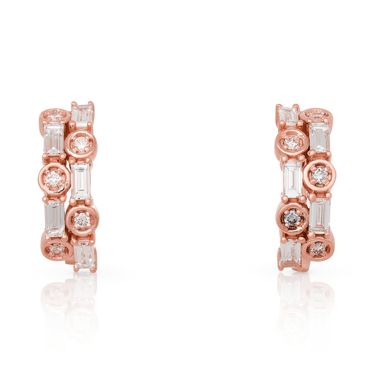 Two Row Nikki Hoop Earrings