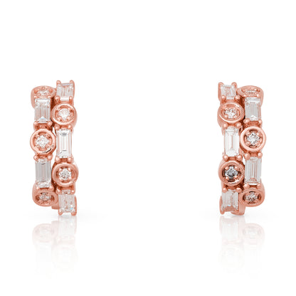Two Row Nikki Hoop Earrings
