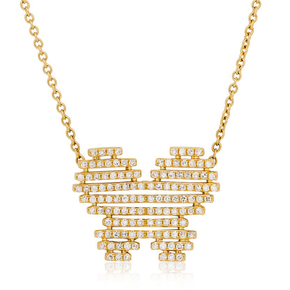 Yellow Gold Butterfly Diamond Pendant