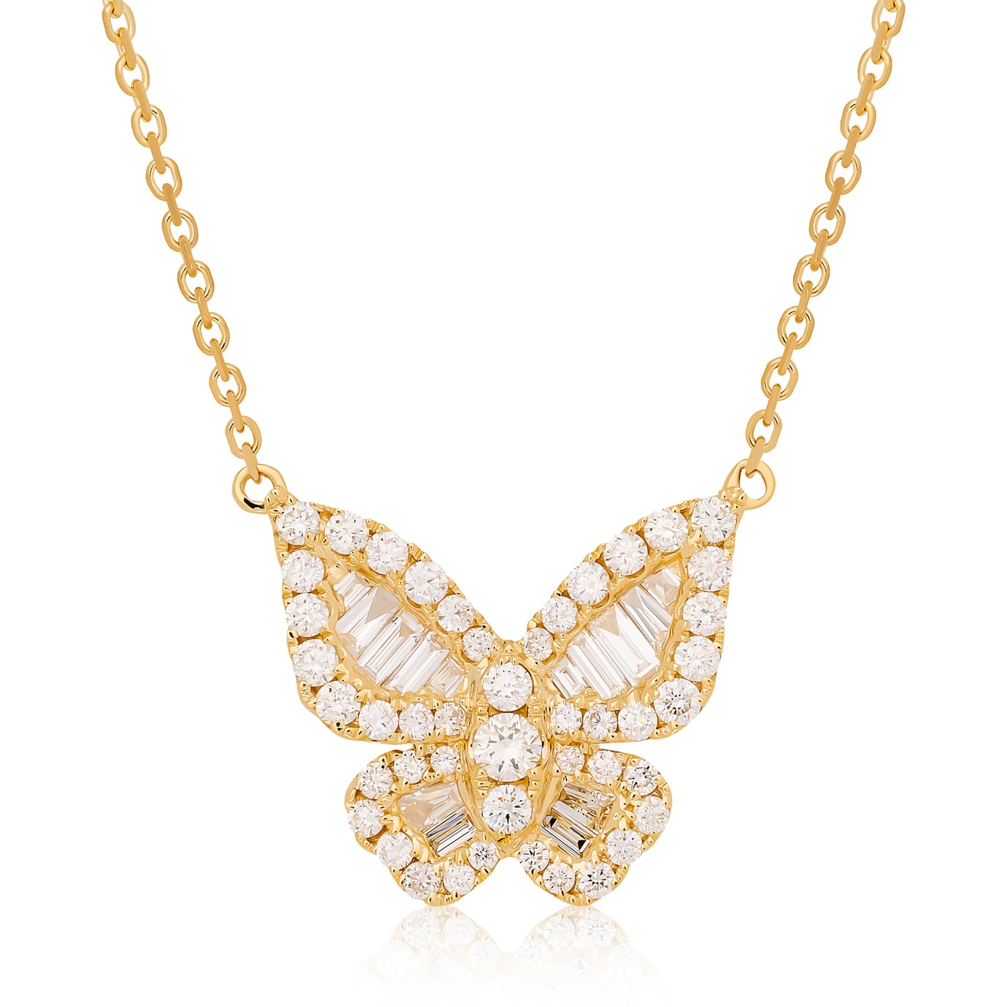 Diamond Romantic Butterfly Pendant in Size 4
