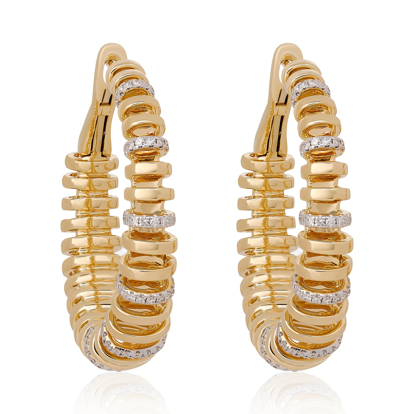 Spiral Diamond Hoop Earrings