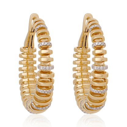 Spiral Diamond Hoop Earrings