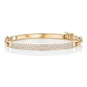 Pave Diamond Bangle Bracelet with Chain Links