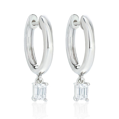 Emerald Cut Diamond Dangle Earrings