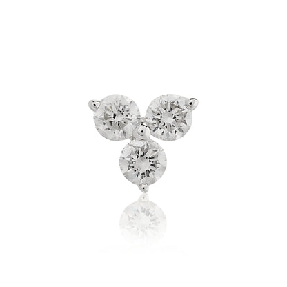 Trio Diamond Flat Back Stud Earring