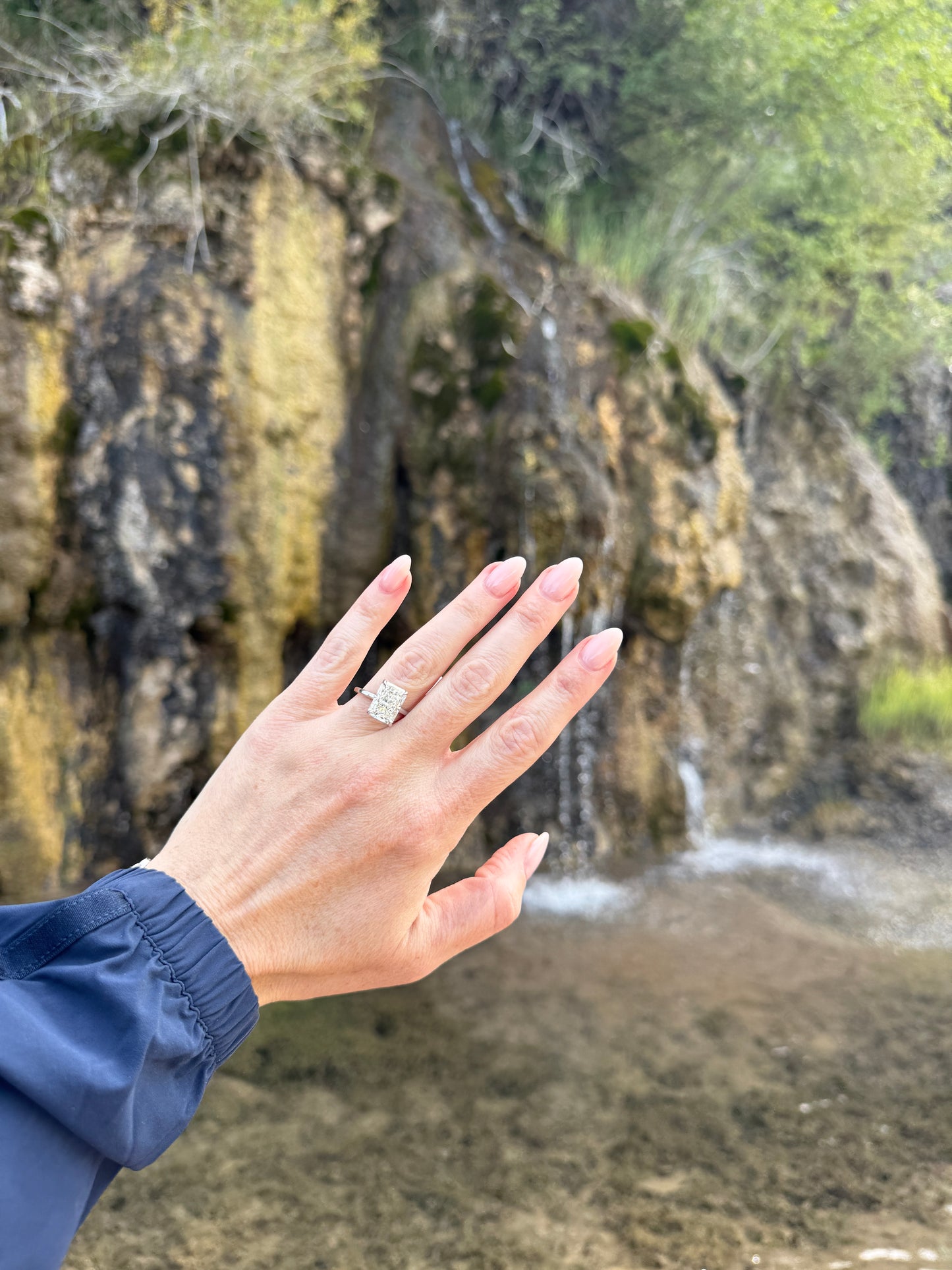 Platinum Lab Grown Radiant Cut Diamond Engagement Ring