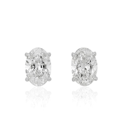 Lab Grown Oval Shape Diamond Stud Earrings