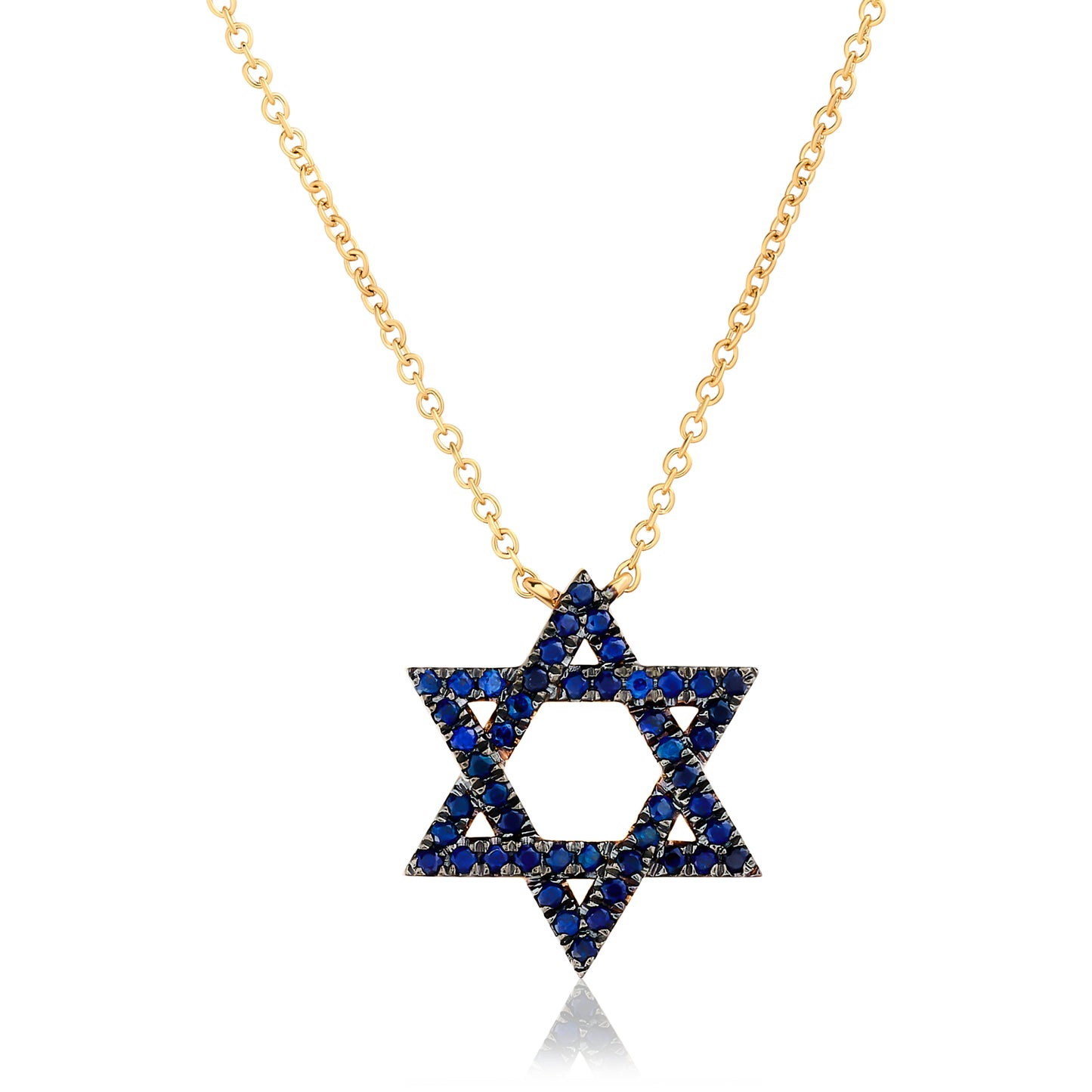 Petite Sapphire Star of David Pendant