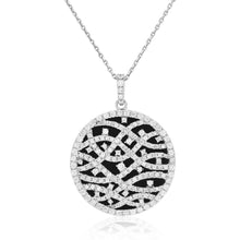 Load image into Gallery viewer, Diamond and Onyx Circle Pendant