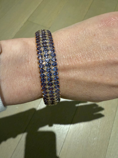 Tanzanite and Diamond Bangle