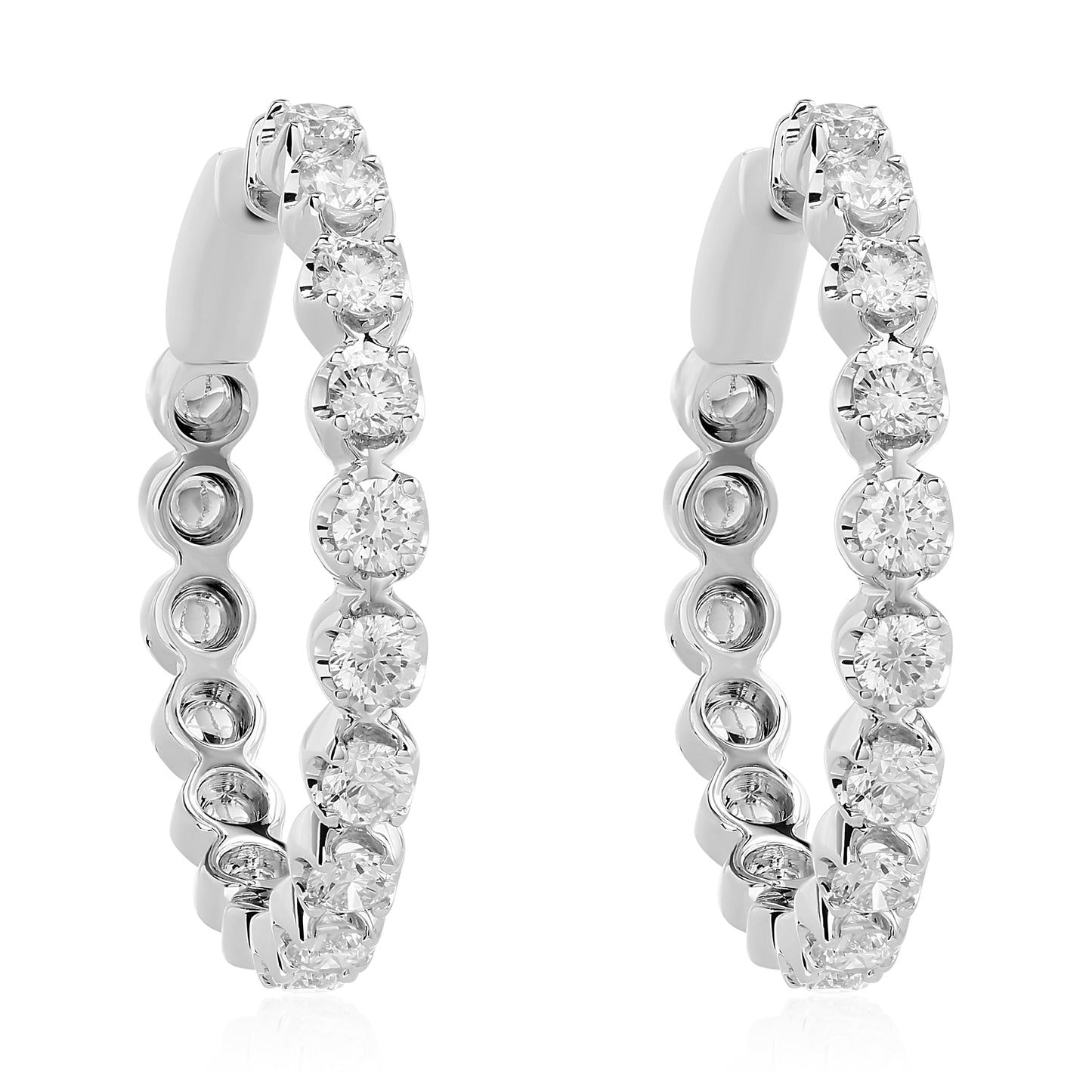 Large Diamond Hoop Earrings