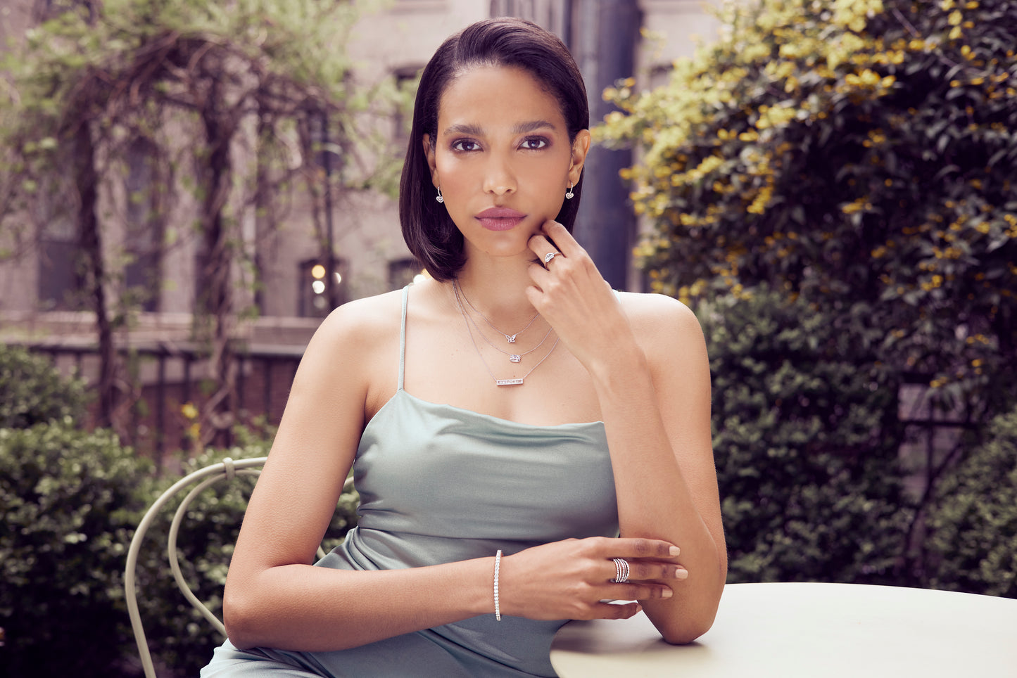 Baguette and Round Diamond Heart Earrings