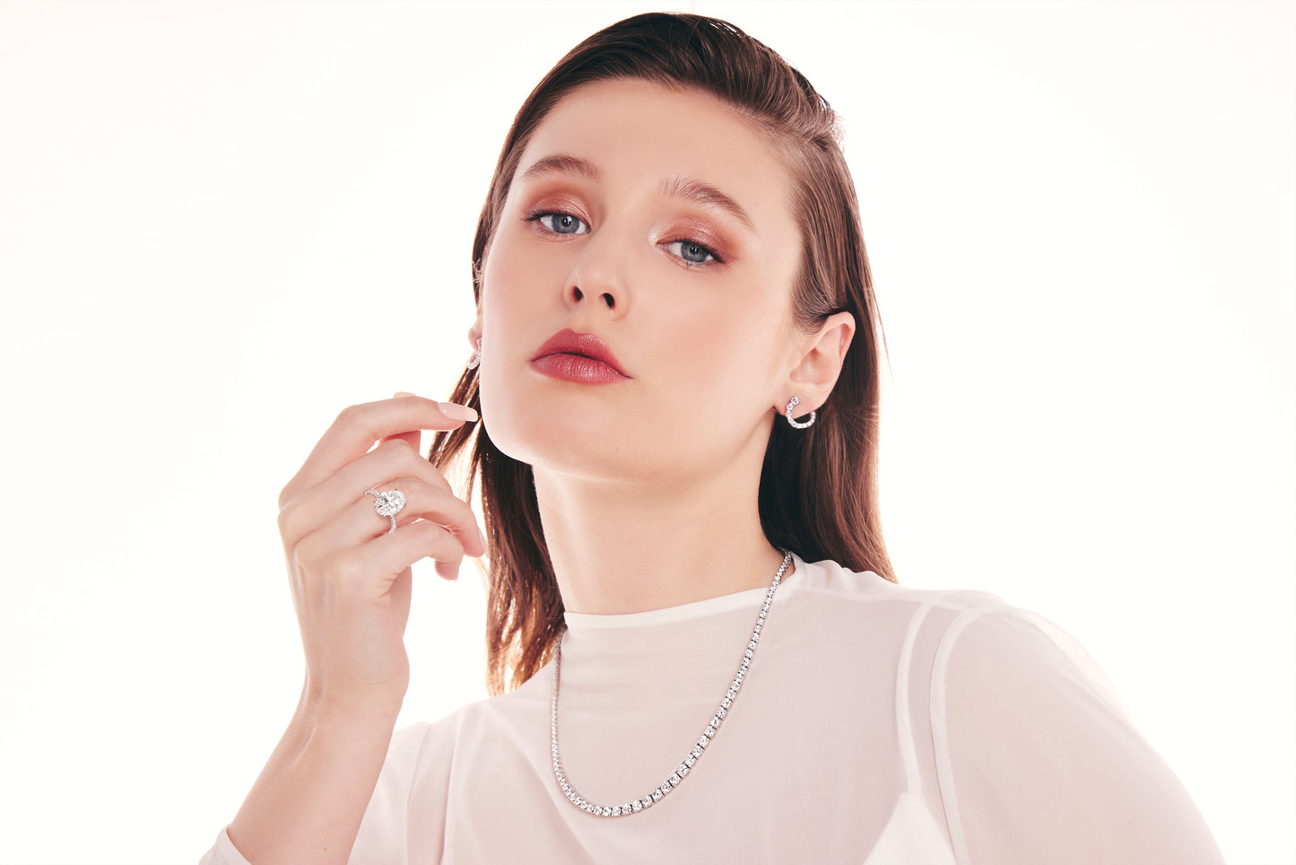 Curved Diamond Earrings