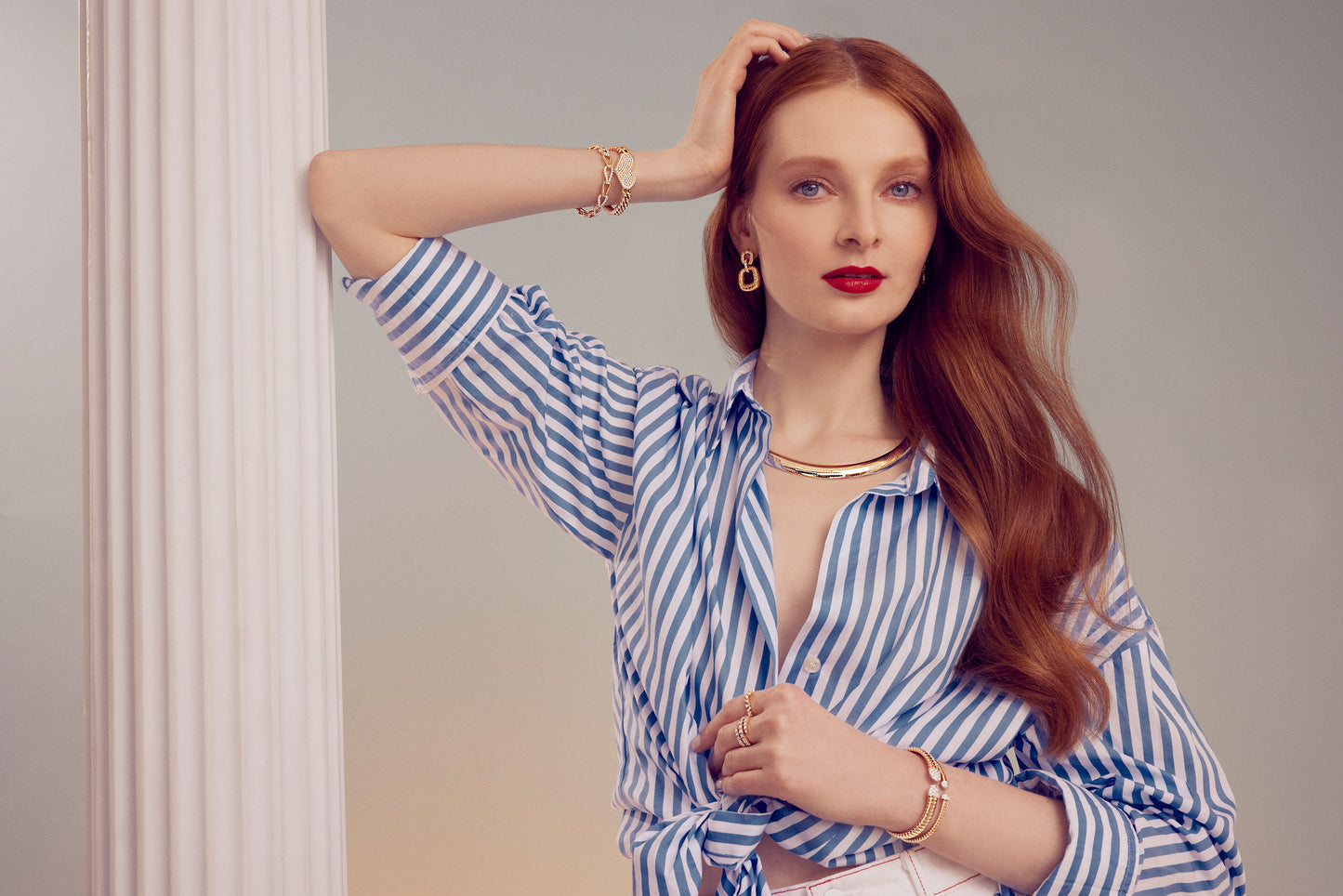 Two Square Textured Link Dangle Earrings