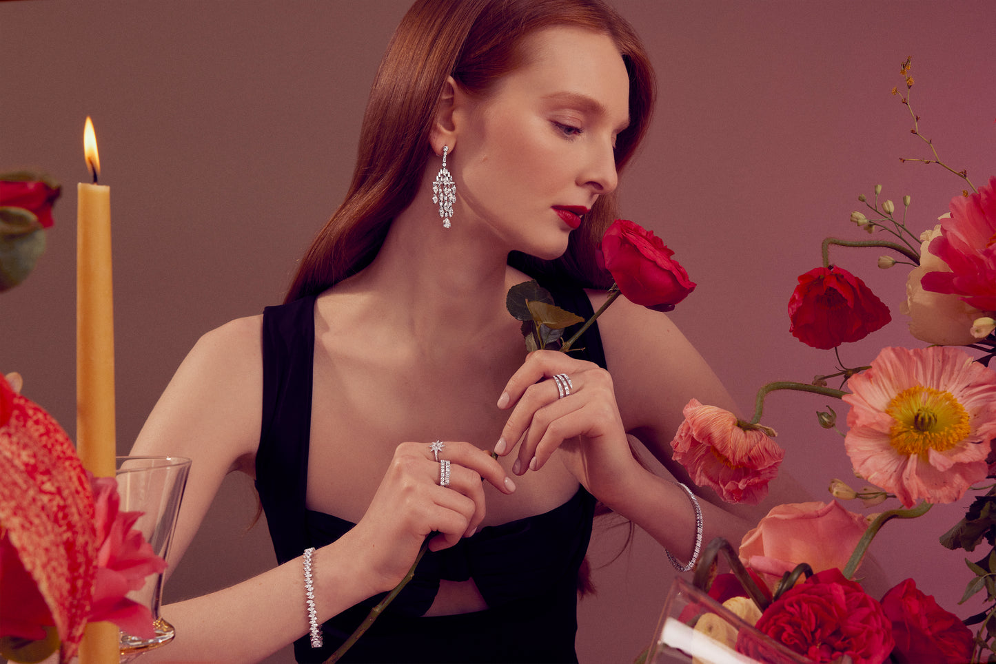 Three Row Diamond Baguette Coil Ring