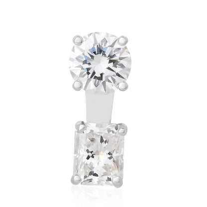 Petite Round and Radiant Diamond Ear Jacket