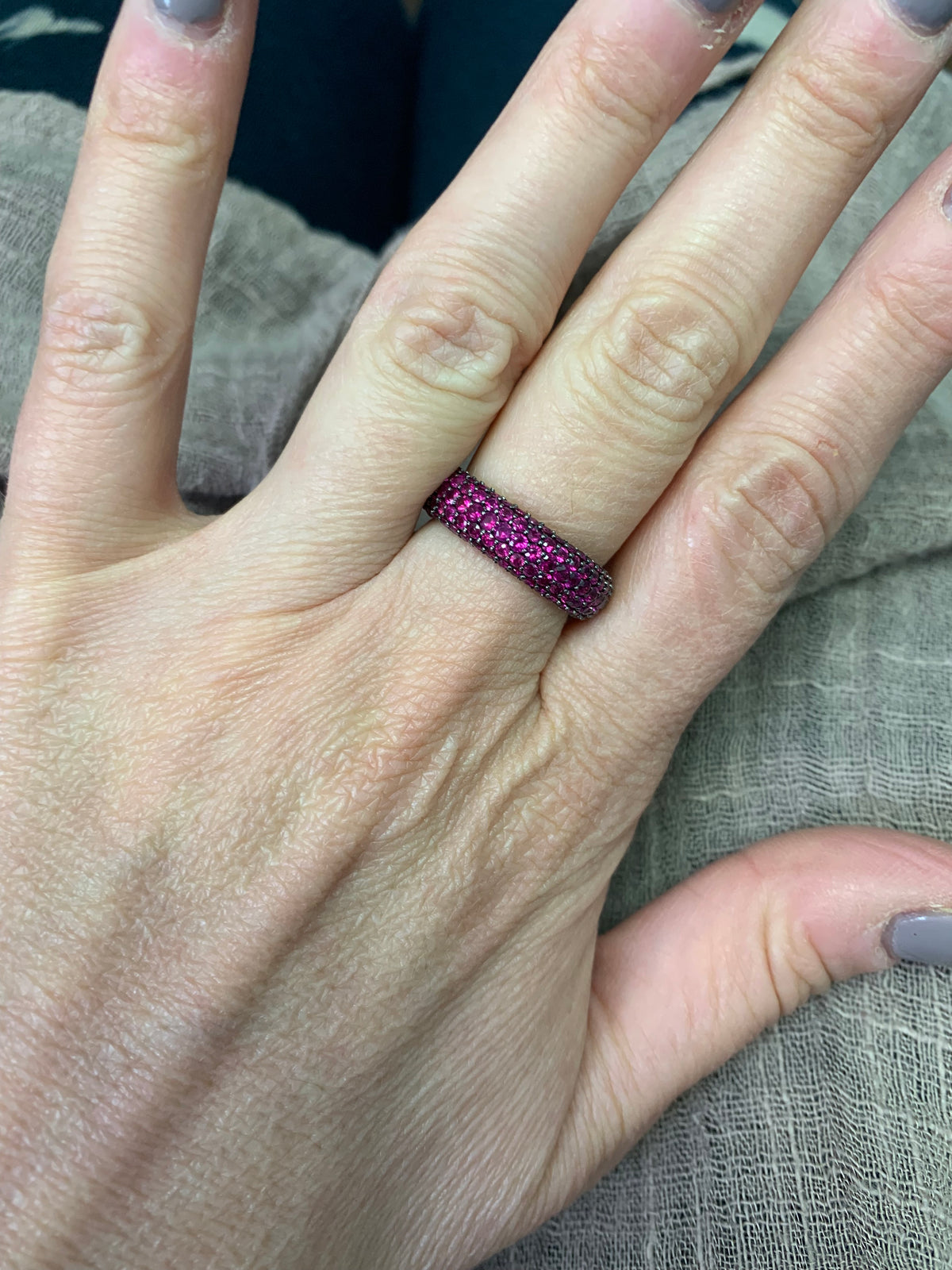 Five Row Ruby Ring