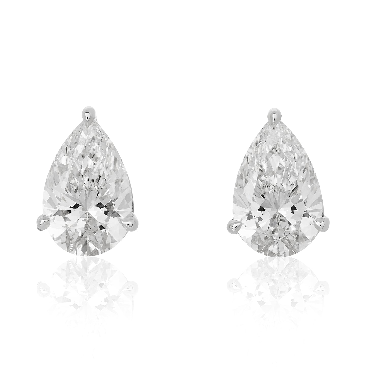 Lab Grown Pear Shape Diamond Stud Earrings