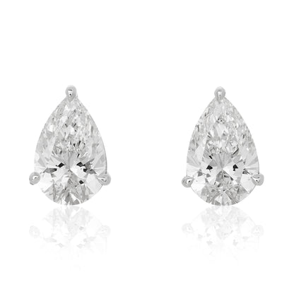 Lab Grown Pear Shape Diamond Stud Earrings