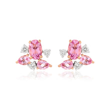 Load image into Gallery viewer, Morganite and Diamond Cluster Earrings