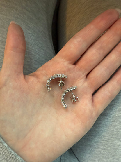 Curved Diamond Earrings