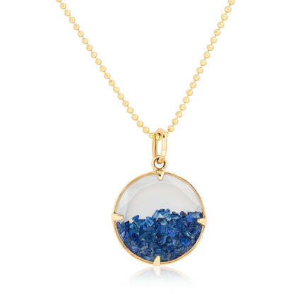Sapphire Crystal and Sapphire Shaker Pendant