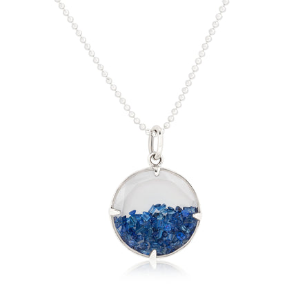 Sapphire Crystal and Sapphire Shaker Pendant