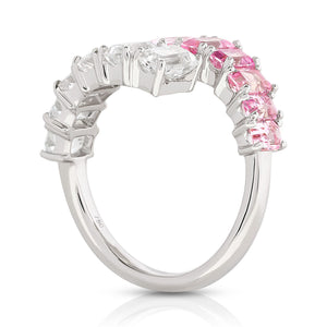 Pink Morganite and White Topaz Bypass Ring - Two