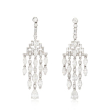 Load image into Gallery viewer, Chandelier Deco Style Diamond Earrings