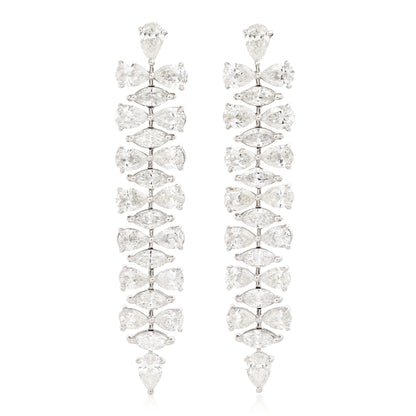Falling Diamond Leaf Earrings