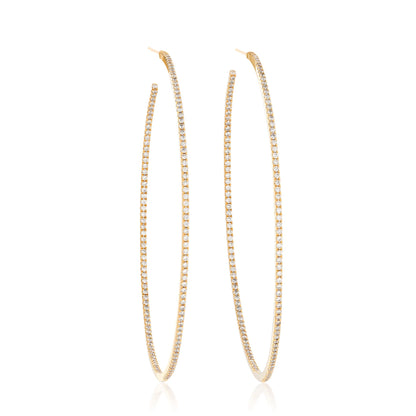 XXL Large Skinny Diamond Hoops