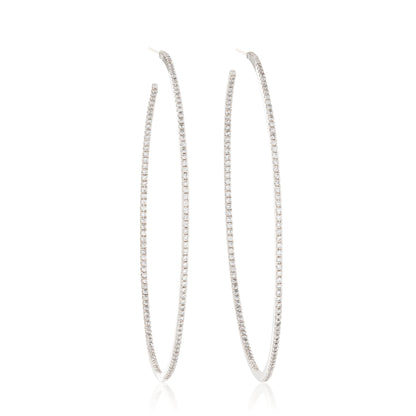 XXL Large Skinny Diamond Hoops