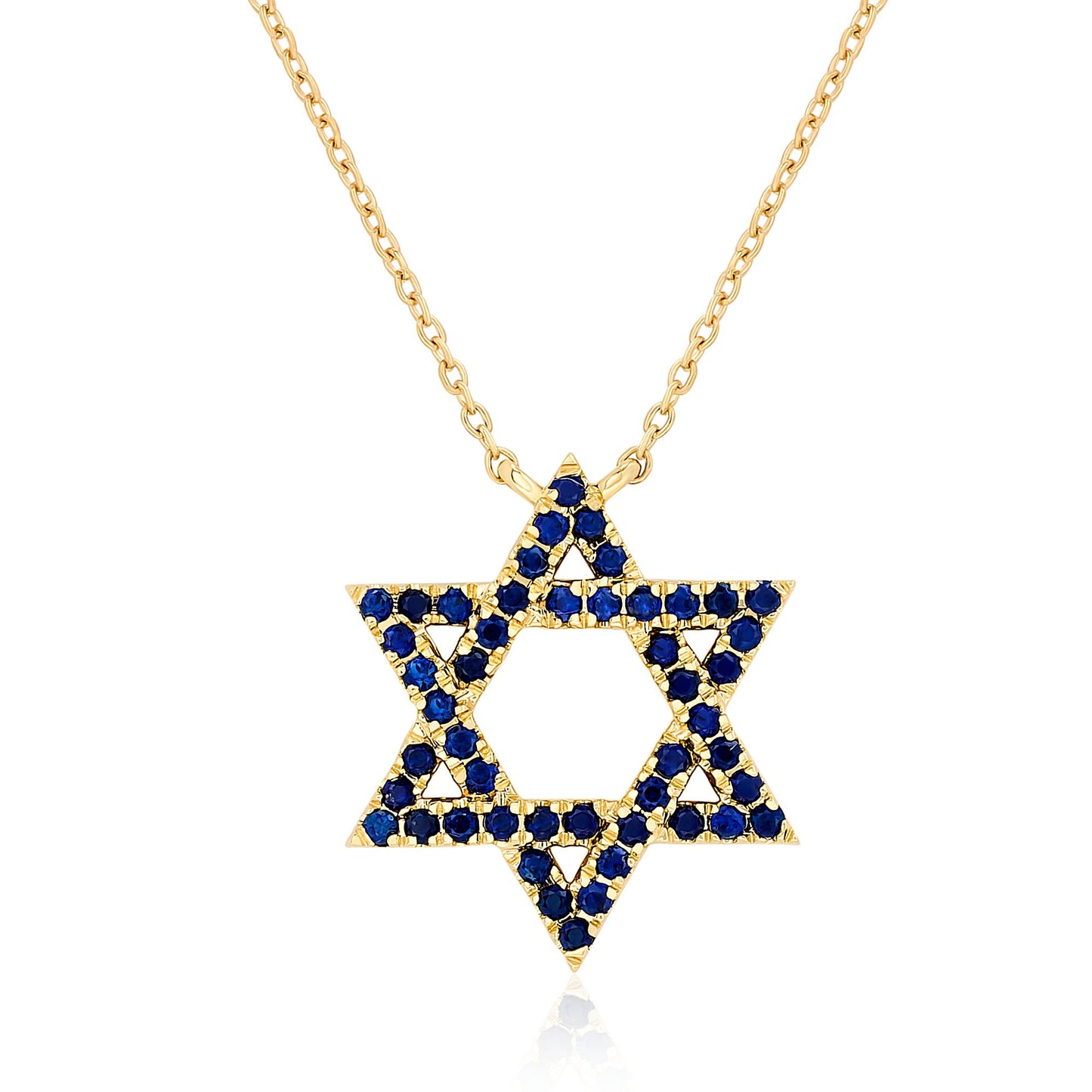 Petite Sapphire Star of David Pendant