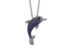 Load image into Gallery viewer, Sapphire and Diamond Dolphin Pendant