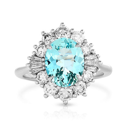 In Bloom Aquamarine and Diamond Ring