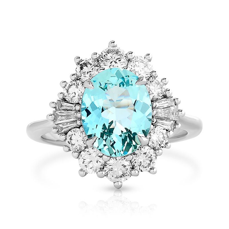 In Bloom Aquamarine and Diamond Ring