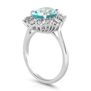 In Bloom Aquamarine and Diamond Ring