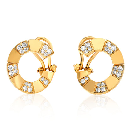 Diamond Circle Curve Earrings